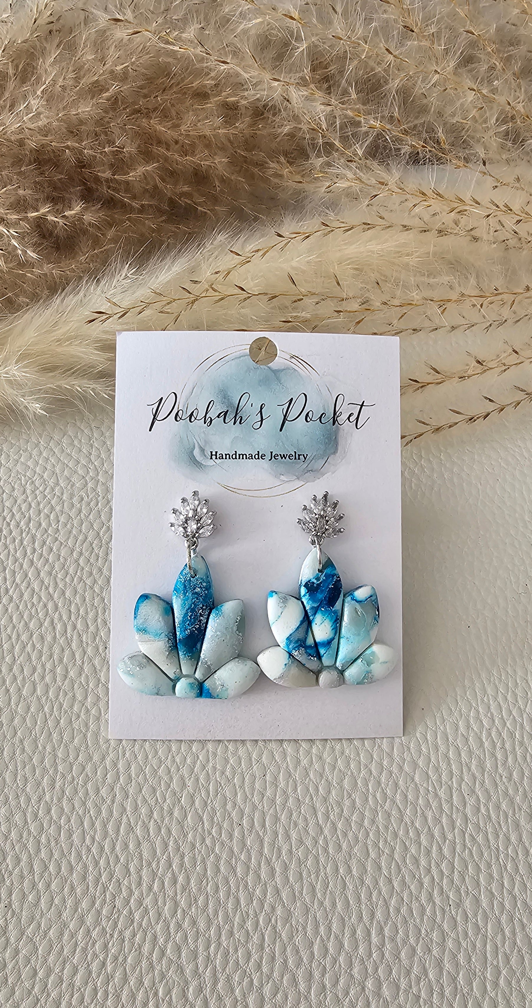 crystal shape polymer clay earrings